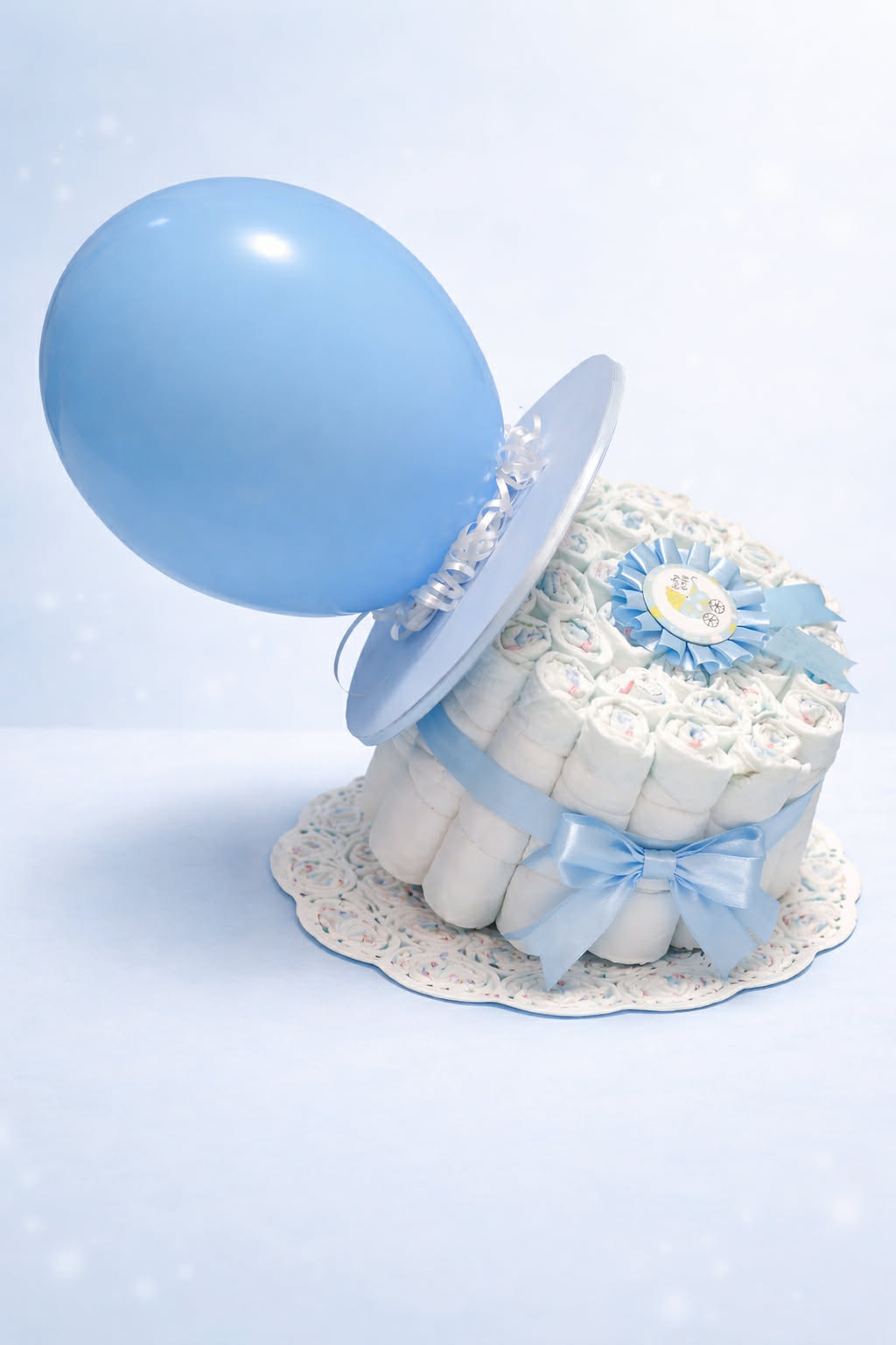 Подаръчна торта от памперси с балон