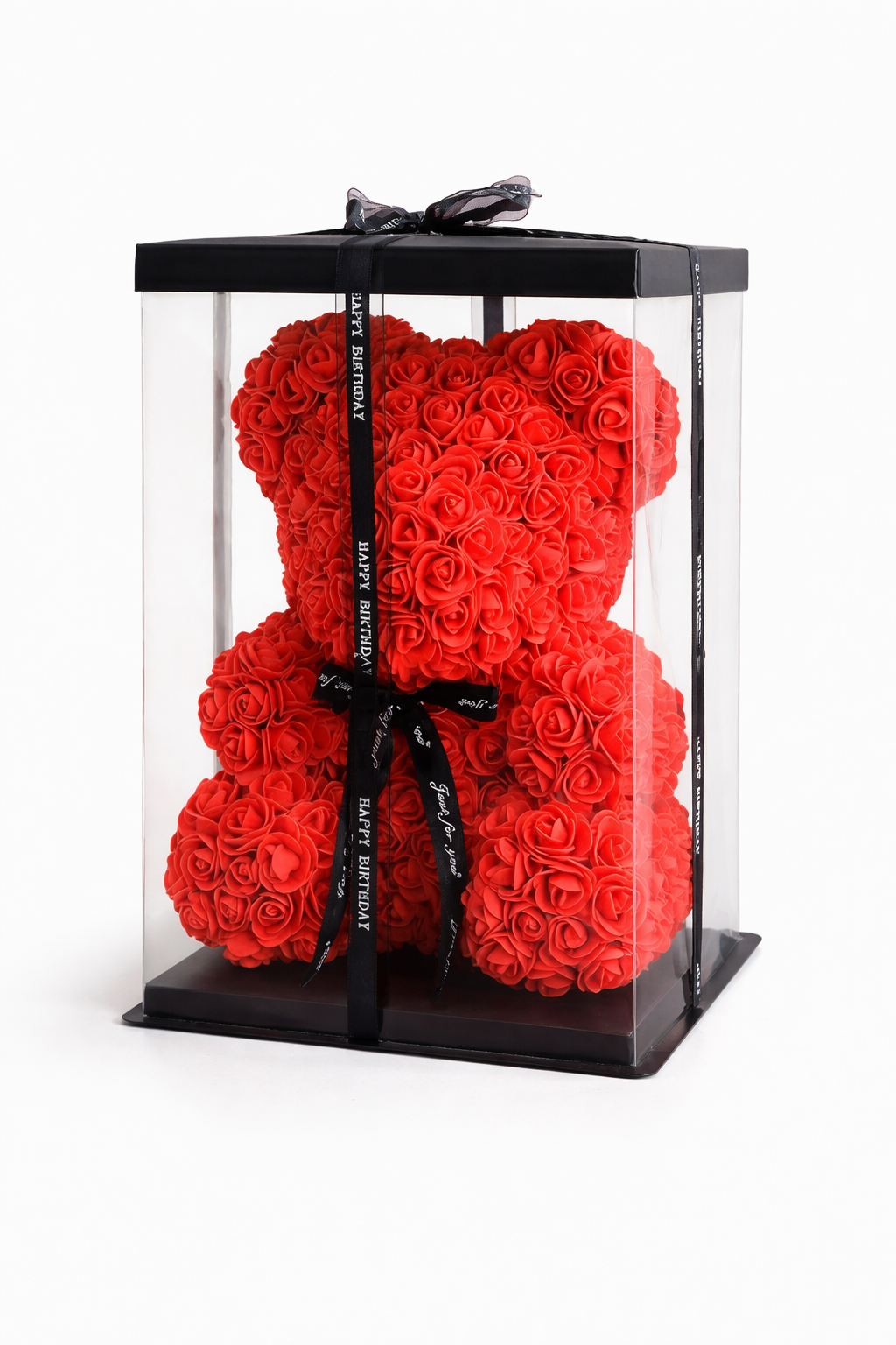 Луксозно мече от рози в кутия