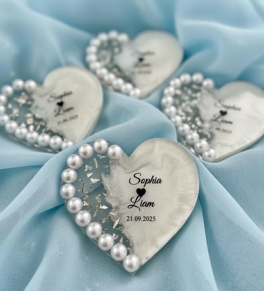 Подаръче за гости - сърце с перли
